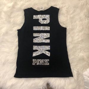 Pink black top with Sequins